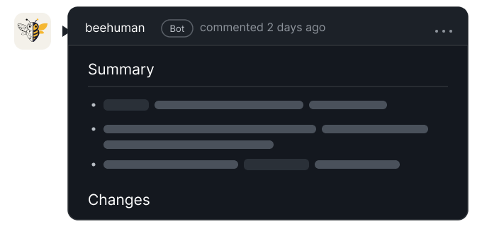 GitHub PR review comment from beehuman bot